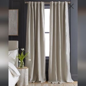 Quince Euro Linen Blackout Curtain Panel (**One Panel**48"X 96") NEW  Lt GRAY